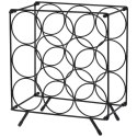 Stojak na Wino 9 Butelek Metalowy Loft Czarny Organizator ORION