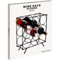 Stojak na Wino 9 Butelek Metalowy Loft Czarny Organizator ORION