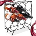Stojak na Wino 9 Butelek Metalowy Loft Czarny Organizator ORION