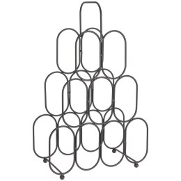 Stojak na Wino Metalowy Czarny Dziewięć Butelek 36 x 56 cm Elegancki HSC