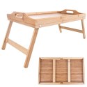 Stolik Śniadaniowy ORION 50x30x24,5 cm Bambusowy Drewniany do Łóżka Laptopa