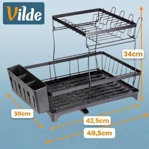 Suszarka do Naczyń 2 Poziomy 49,5 cm z Wylewką Ociekacz Loft VILDE