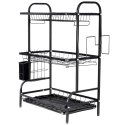 Suszarka do Naczyń 3 Poziomy XXL 60 cm Ociekacz Czarny Loft VILDE