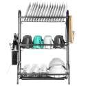 Suszarka do Naczyń 3 Poziomy XXL 60 cm Ociekacz Czarny Loft VILDE