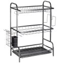 Suszarka do Naczyń 3 Poziomy XXL 60 cm Ociekacz Czarny Loft VILDE