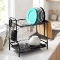 Suszarka do Naczyń Dwupoziomowa 52 cm Czarna Ociekacz Loft VILDE