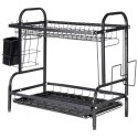 Suszarka do Naczyń Dwupoziomowa 52 cm Czarna Ociekacz Loft VILDE