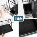 Suszarka do Naczyń Dwupoziomowa 52 cm Czarna Ociekacz Loft VILDE