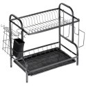 Suszarka do Naczyń Dwupoziomowa 52 cm Czarna Ociekacz Loft VILDE