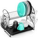 Suszarka do Naczyń Dwupoziomowa 53 cm Czarna Loft Ociekacz VILDE