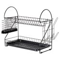 Suszarka do Naczyń Dwupoziomowa 53 cm Czarna Loft Ociekacz VILDE
