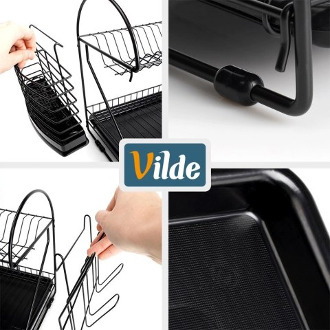 Suszarka do Naczyń Dwupoziomowa 53 cm Czarna Loft Ociekacz VILDE