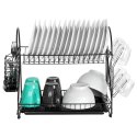 Suszarka do Naczyń Dwupoziomowa 53 cm Czarna Loft Ociekacz VILDE