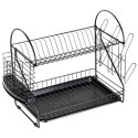 Suszarka do Naczyń Dwupoziomowa 53 cm Czarna Loft Ociekacz VILDE