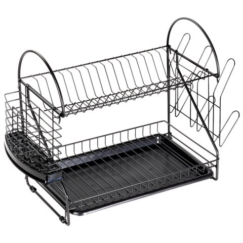 Suszarka do Naczyń Dwupoziomowa 53 cm Czarna Loft Ociekacz VILDE