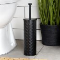 Szczotka do WC Silikonowa Czarna Metalowy Pojemnik Stojak 38 cm VILDE