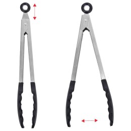 Szczypce Kuchenne Stalowe Silikonowe Uniwersalne z Blokadą ORION 27 cm