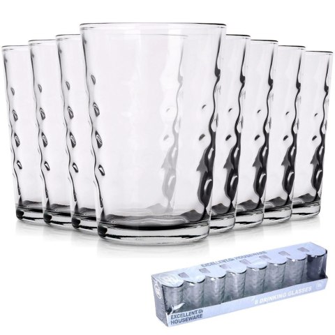 Szklanki Zestaw 8 szt. 200 ml EXCELLENT HOUSEWARE Zdobione do Zmywarki