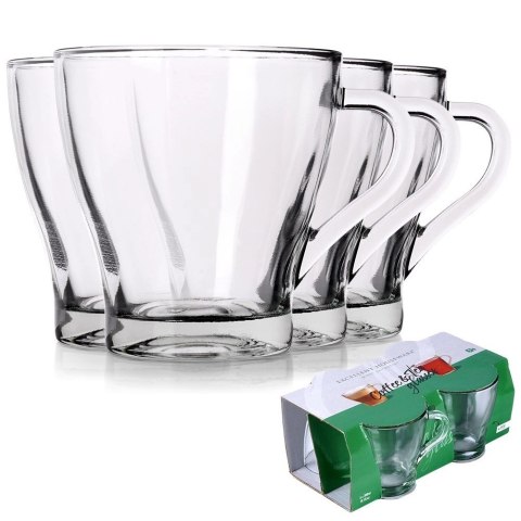Szklanki do Kawy Herbaty Zestaw 4 szt. 280 ml EXCELLENT z Uchwytem