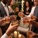 Szklanki do Whisky 290 ml Złoty Rant Kryształowy Wzór 4 szt.