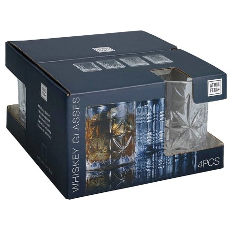 Szklanki do Whisky 290 ml Złoty Rant Kryształowy Wzór 4 szt.