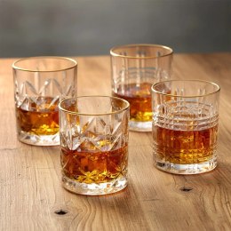 Szklanki do Whisky 290 ml ze Złotym Rantem Komplet 4 sztuk VILDE Drink