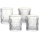 Szklanki do Whisky 290 ml ze Złotym Rantem Komplet 4 sztuk VILDE Drink