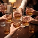 Szklanki do Whisky 290 ml ze Złotym Rantem Komplet 4 sztuk VILDE Drink