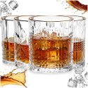 Szklanki do Whisky 290 ml ze Złotym Rantem Komplet 4 sztuk VILDE Drink