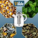 Szklany Dzbanek 1,5L z Zaparzaczem Stalowym Sitkiem do Herbaty VILDE