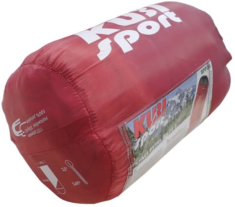 Śpiwór Turystyczny Kempingowy Ciepły Lekki Kołdra Zagłówek KUBISPORT 220x75 cm