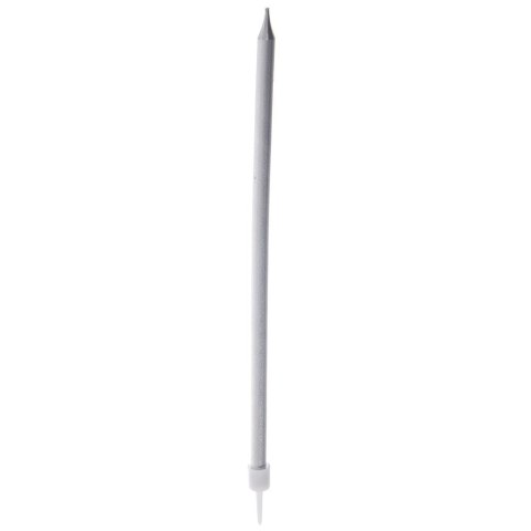 Świeczki do Tortu Długie 12 szt. 14,5 cm ORION Srebrne z Podstawkami