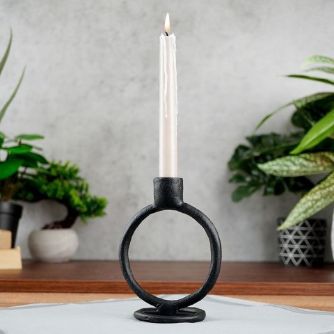 Świecznik Aluminiowy Czarny Stojak na Świeczkę HOME STYLING COLLECTION 15cm