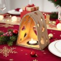 Świecznik Drewniany Mango Serce 23 cm Ażurowy Loft Lampion ORION Dom