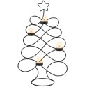 Świecznik Metalowy Choinka Czarny 49 cm na 4 Tealighty ORION