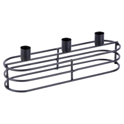 Świecznik Metalowy Czarny na 3 Świeczki HOME STYLING COLLECTION LOFT
