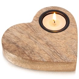 Świecznik Serce Drewno Mango na Tealight Loft Dekoracja do Salonu