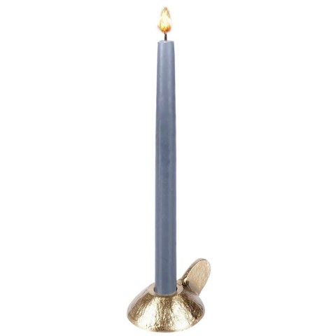 Świecznik na Długą Świecę Aluminium Złoty HOME STYLING COLLECTION LOFT