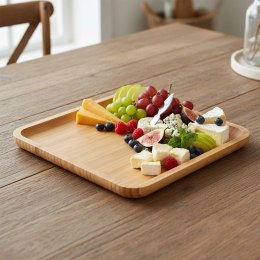 Taca Bambusowa do Serwowania Kwadratowa 25 x 25 cm Drewno VILDE Loft