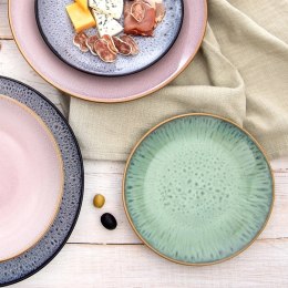 Talerz Deserowy 20,5 cm Ceramika Różowy Glaze Nakrapiany Zmywarka ORION
