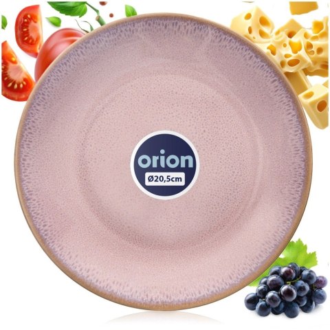Talerz Deserowy 20,5 cm Ceramika Różowy Glaze Nakrapiany Zmywarka ORION