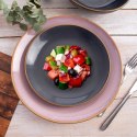 Talerz Deserowy 20,5 cm Ceramika Szary Glaze Nakrapiany Zmywarka