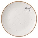 Talerz Deserowy Ceramiczny Beżowy 20 cm ORION Pies Efektowny Dekor