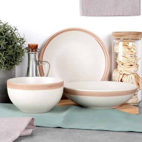 Talerz Deserowy Ceramiczny Beżowy NAVA ARTHENA 20,5 cm Zmywarka
