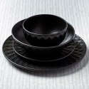 Talerz Deserowy Ceramiczny Czarny NAVA SOHO 20 cm Tłoczony Zmywarka