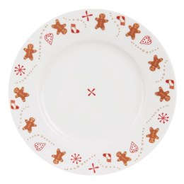 Talerz Deserowy Porcelanowy Świąteczny 20 cm ORION Dekor Piernik