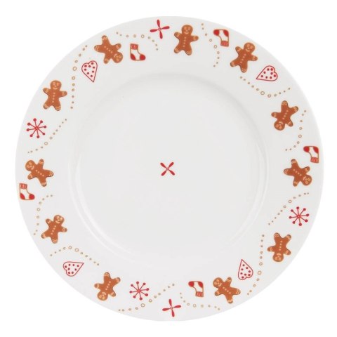 Talerz Deserowy Porcelanowy Świąteczny 20 cm ORION Dekor Piernik