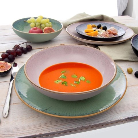 Talerz Głęboki 900 ml Ceramika Różowy Glaze Makaron Zupa Zmywarka ORION