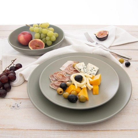 Talerz Obiadowy Głęboki Ceramiczny Zielony Matowy 800 ml ORION