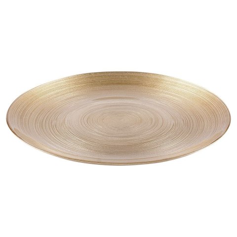 Talerz Obiadowy Okrągły Płytki Szklany Matowy Złoty VILDE 28 cm